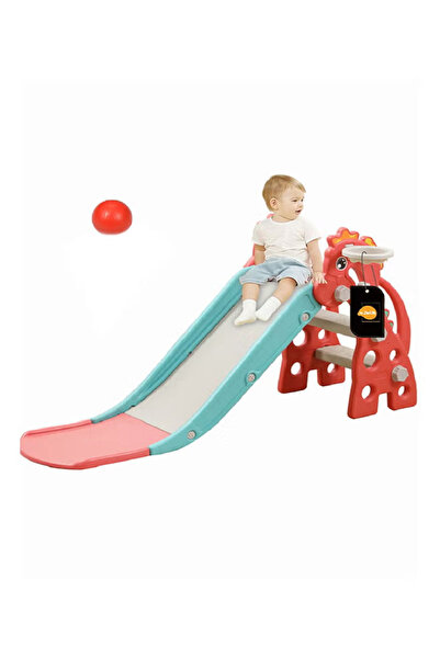 Gootoy زلاقة أطفال 2 في 1 مع طوق كرة سلة