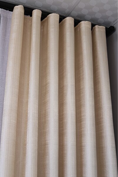 PERDEYERİ S Pile Elis Jakarlı 1/3 Kat Fon Perde TEK KANAT