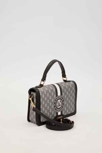 Levidor Black Logo Monogram Pattern Handbag