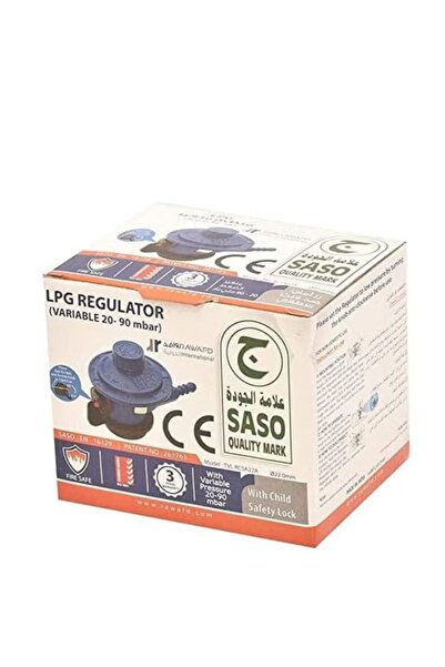 Saso High-Quality Alrawfd Variable LPG Gas Regulator (20-90mbar) - Auto Shut-off & Child Safety