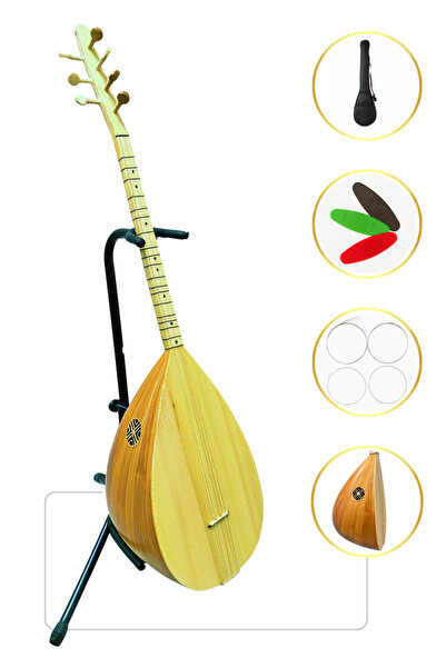 YANKI YB-40G Kısa Sap Saz Profesyonel Bağlama Gürgen Ağaç (Kılıf, Tel, Mızrap Hediyeli)