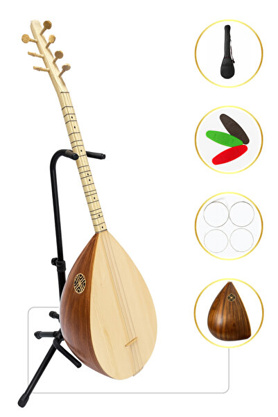 YANKI YB-40C Kısa Sap Saz Profesyonel Ceviz Bağlama (Kılıf, Tel, Mızrap Hediyeli)