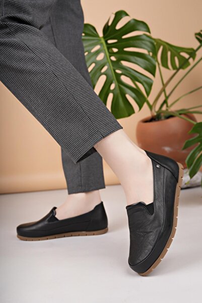 Mammamia D25YA 3595 Чорні жіночі туфлі з натуральної шкіри