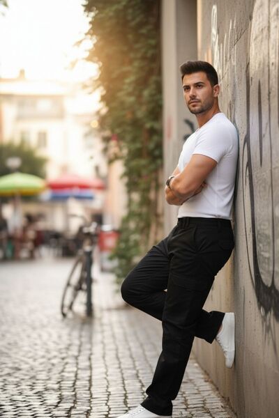 comstar Embroidered Baggy Trousers with Side Pockets