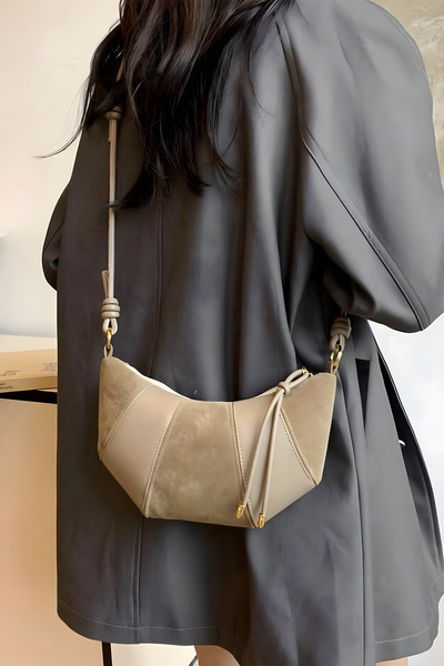 BAHELS Beige Croissant Shoulder Bag