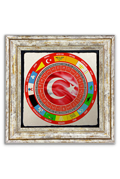 AND 16 Türk Devleti Temalı Taş Duvar Dekoru (30x30 cm )