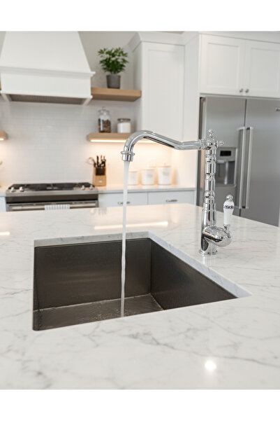 EMFA AKSESUAR Rustik Mutfak Bataryası Krom Vintage Modern Tasarım Eviye Batar...