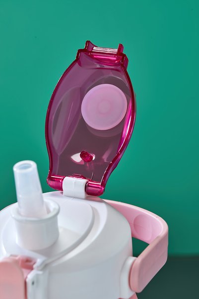 Espas Home 1600 ml Water Bottle Water Bottle - with Straw, Bpa Free, Lockable and Leak Proof Lid - Pink
