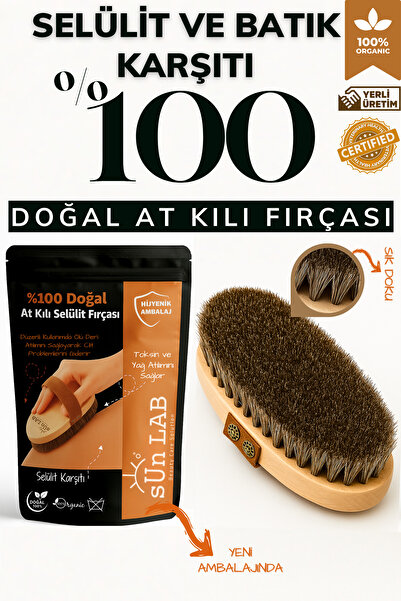 sun lab beauty care solution %100 Doğal At Kılı Selülit Fırçası Çatlak Ve Batık Karşıtı (Sınırlı Sayıda Saklama Kesesi Hediye)