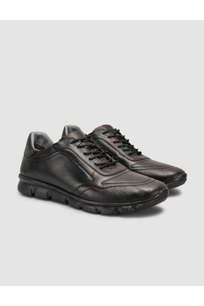 Cabani Μαύρα 100% γνήσιο δέρμα ανδρικά παπούτσια με κορδόνια casual