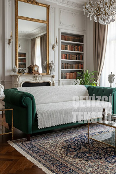 Çt Çeyizci Tekstil Velvet Sofa Bed Seat Cover Velvet Non-Slip Bamboo Striped ...