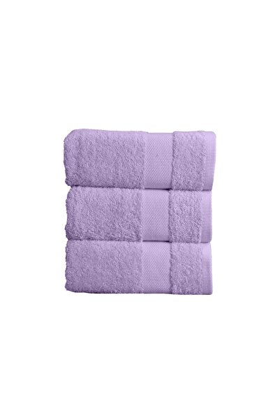 Lucy and Home 100% бавовняний набір з 3 рушників з ліловим бордюром 40x60 см