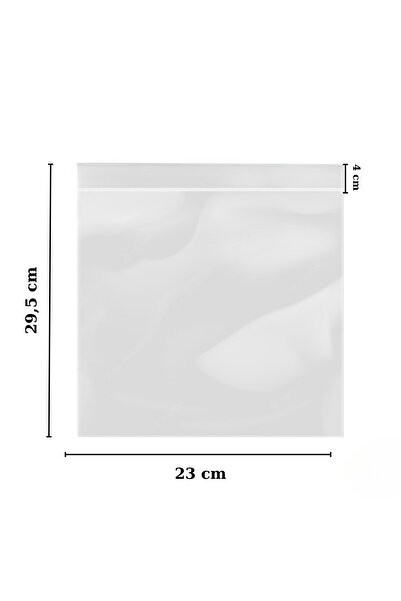 PlasandPlus Kilitli Şeffaf Saklama Torbası Buzdolabı Gıda Çerez Bakliyat Kına Hediyelik Poşet 29,5x23 cm 50 Adet