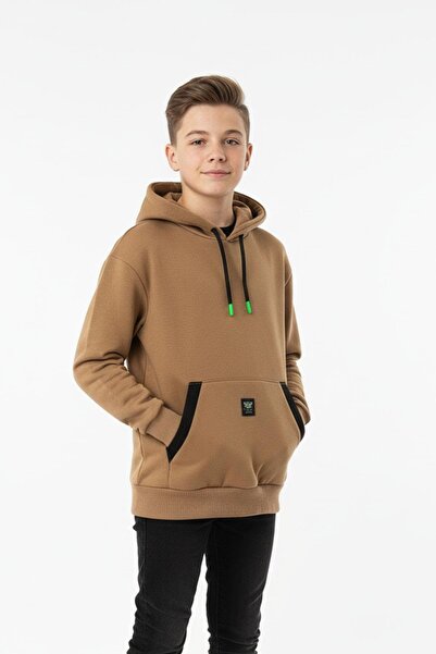 NEWKİDS Hanorac pentru băieți, 100% bumbac, cu 3 fire, cu detaliu de buzunar ...