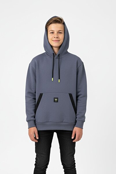 NEWKİDS Hanorac pentru băieți, 100% bumbac, cu 3 fire, cu detaliu de buzunar ...