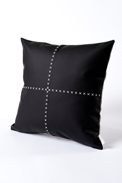 Koza Home Ivy Soft Leather Black Cushion Cover 45X45 2548
