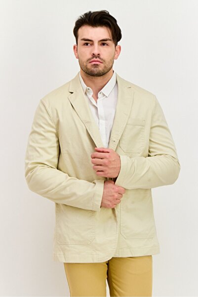 CELIO Men Regular Fit Solid Blazer, Beige