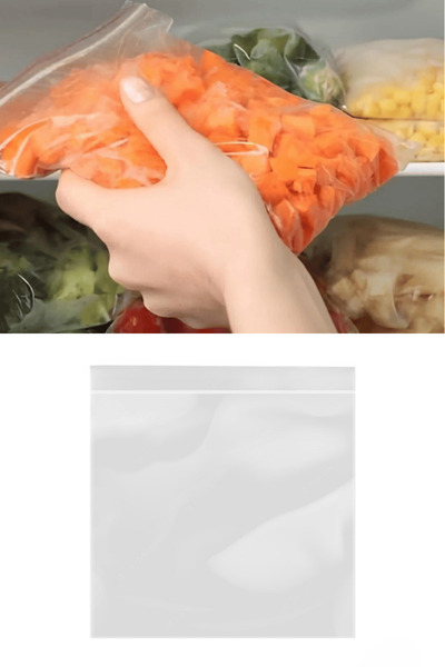 PlasandPlus Kilitli Şeffaf Saklama Torbası Buzdolabı Gıda Çerez Bakliyat Kına Hediyelik Poşet 29,5x23 cm 50 Adet