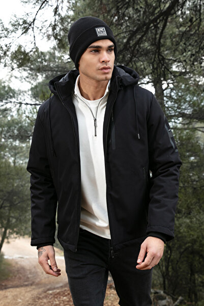 Buratti معطف رجالي 497ALBERT - مقاس عادي، غطاء رأس قابل للفصل وجيوب