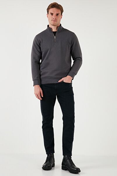 Buratti Ανδρικό φούτερ από βαμβακερό ύφασμα Regular Fit με μισό φερμουάρ και όρθιο γιακά SWEAT 59052592