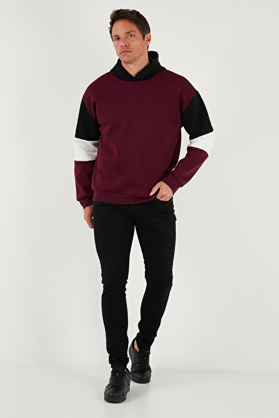 Buratti Cotton Relaxed Fit Hooded Inside Fuzzy Soft Ribbed Sweat Men's Sweat 5905299