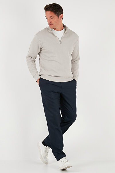 Buratti Ανδρικό πλεκτό φούτερ από βαμβάκι με μισό φερμουάρ και λαιμόκοψη με οπίσθιο λαιμόκοψη SWEAT 5901076