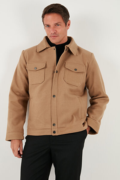 Buratti Slim Fit Jacket Collar Lined Cashmere Coat Men's Coat 58400347