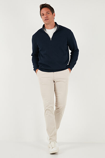 Buratti Ανδρικό πλεκτό φούτερ από βαμβάκι με μισό φερμουάρ και λαιμόκοψη με οπίσθιο λαιμόκοψη SWEAT 5901076