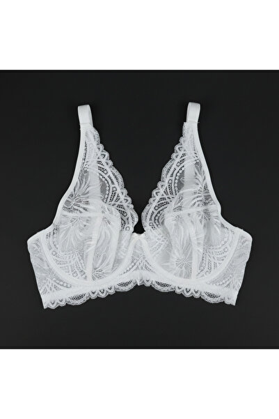 BONBON Women's Lace Gatherer White Color Bra Bb2022