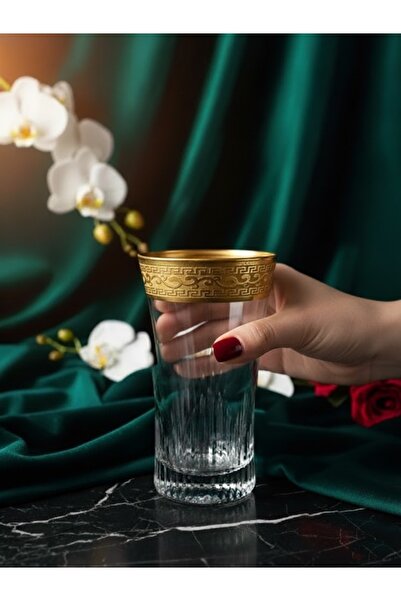 DECOSTYLE GOLD  Kaplama Paşabahçe Azur Lux  meşrubat ve su bardağı 300cc