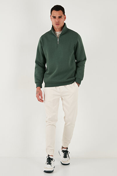 Buratti Ανδρικό φούτερ από βαμβακερό ύφασμα Regular Fit με μισό φερμουάρ και όρθιο γιακά SWEAT 59052592