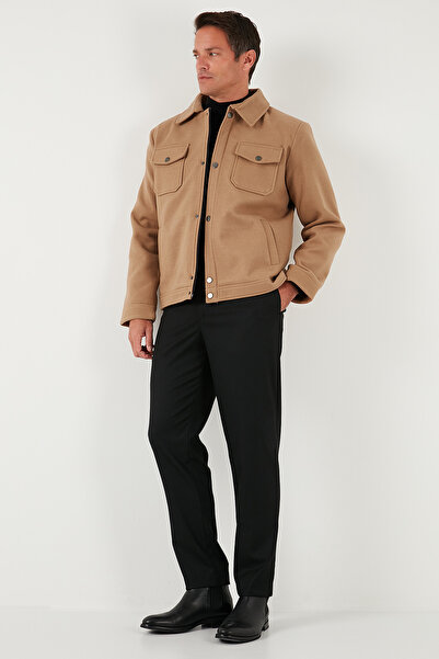 Buratti Slim Fit Jacket Collar Lined Cashmere Coat Men's Coat 58400347