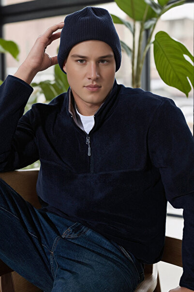 Buratti Slim Fit Anti-Pilling Non-Pilling Bato Collar Winter Fleece-Lined Fleece Men's Polar 5906001