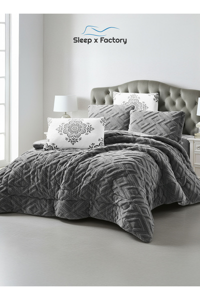 Sleep x Factory Winter Velvet Comforter Set – 6 Pieces – Double Size – Ultra Soft