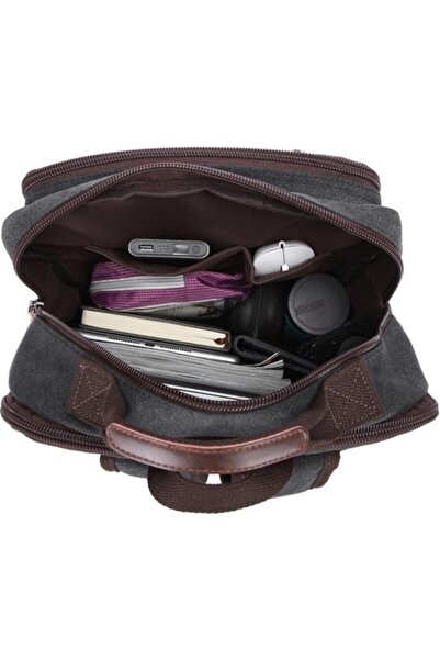 CACTİVE C Active Canvas Fabric Large Size Backpack 1260 Black