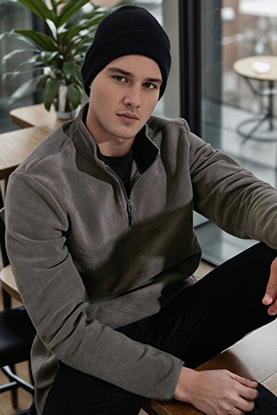 Buratti Slim Fit Anti-Pilling Non-Pilling Bato Collar Winter Fleece-Lined Fleece Men's Polar 5906001