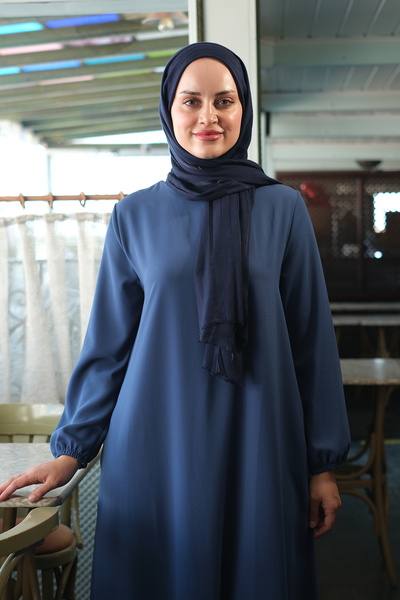 HÜRREM BONE Μπλε ριγέ σάλι από ύφασμα βισκόζης Bursa τυλιγμένο 202110 _02