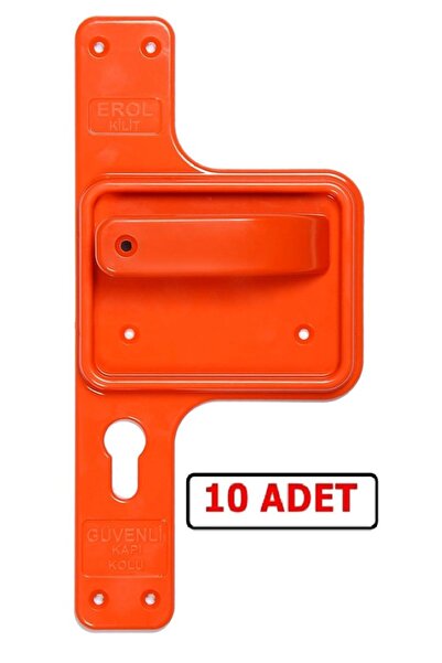 Erol Güvenli Ve Kırılmaz Bariyerli Okul Kapı Kolu Turuncu Ayna-turuncu Kol 10 Takım