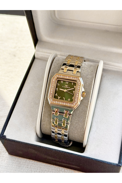 FERRO Yellow and Silver Cord Steel Cord Women's Wristwatch Fl21609Awt-D6 3Atm Water Resistant 2 Years Warranty