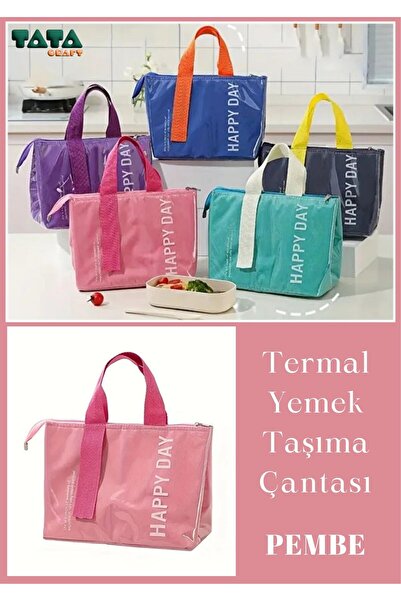 TATA CRAFT Pu Bento Termal *pembe Yemek Taşıma Çantası Okul, Ofis, Kamp, Plaj...