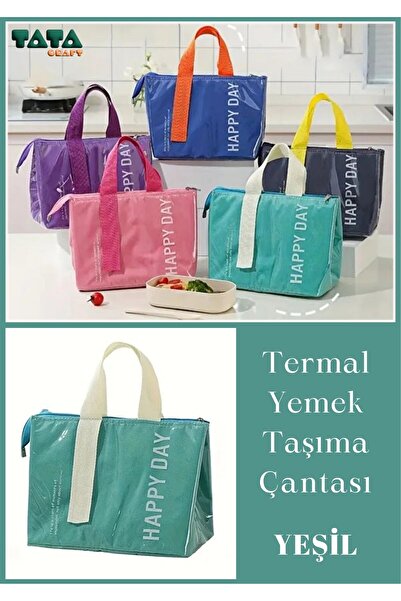 TATA CRAFT Pu Bento Termal * Yeşil Yemek Taşıma Çantası Okul, Ofis, Kamp, Pla...