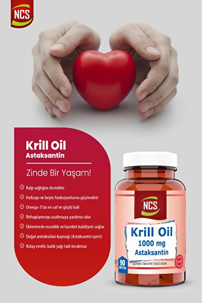 NCS Krill Yağı 1000 Mg Astaksantin 2 Mg 90 Softgel Krill Oil
