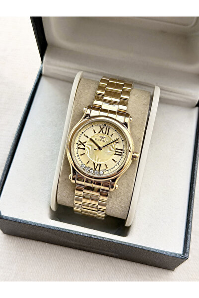 FERRO Sarı Çelik Kordon kadın Kol Saati FL21478AWT-B4 3ATM Su Geçirmez 2 Yıl Garantili HediyePaketli