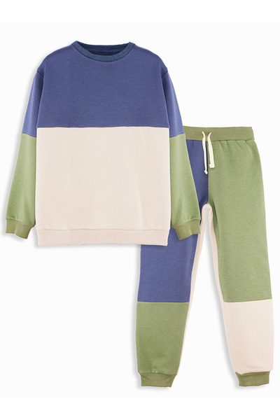 Denokids Color Blocked Boys Tracksuit Set