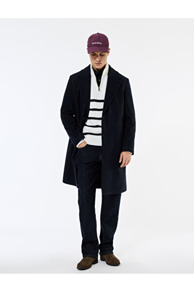 Koton Pocket Detailed Long Sleeve Buttoned Slim Fit Double Breasted Collar Cashmere Coat