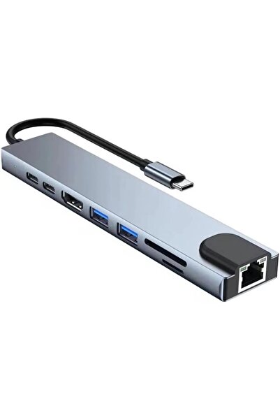 ENAR TOCJLC 8-in-1 USB-C Hub with RJ45 100Mbps, HDMI, SD/TF, PD