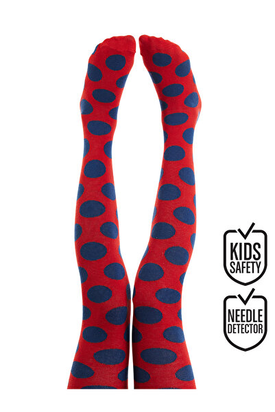 Denokids Girls' Red Pantyhose with Points