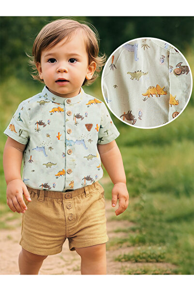 Midimod Baby Boy Festive Shirt Muslin Shorts Set