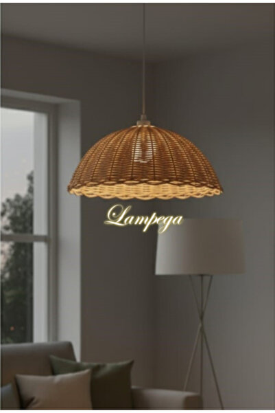 Lampega rattan bambu hasır avize