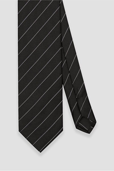 Abbate Tie 8 cm Microfiber Polyester Black Men's Striped Tie
